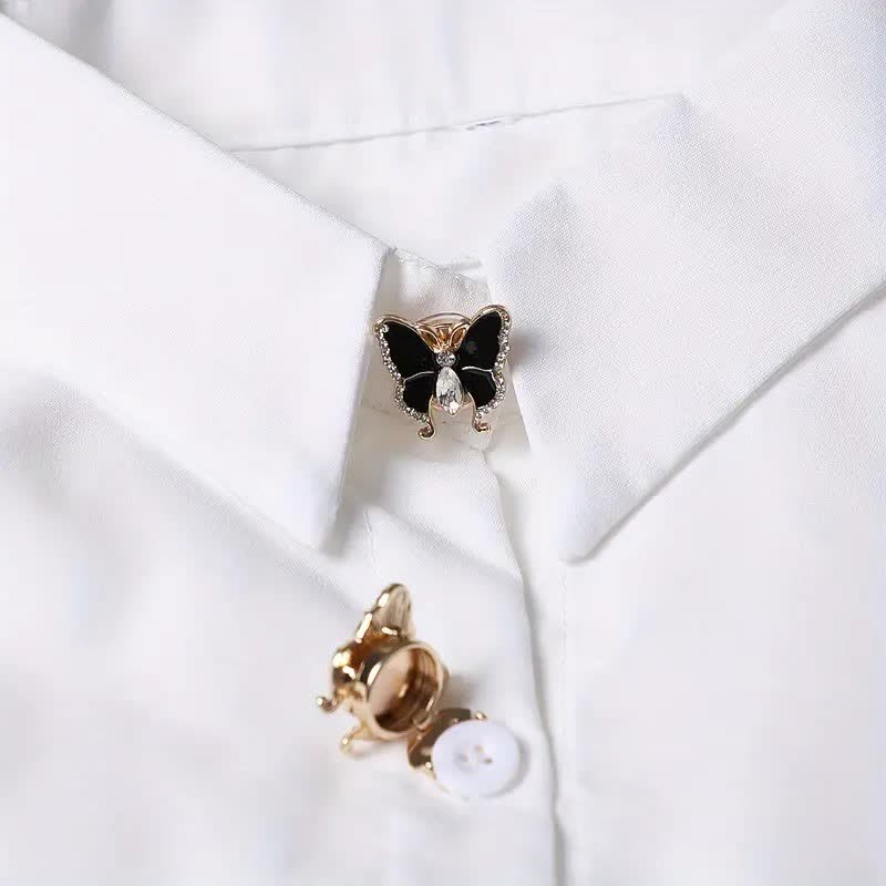 1 Pair Butterfly Style Snap-On Shirt Button Covers