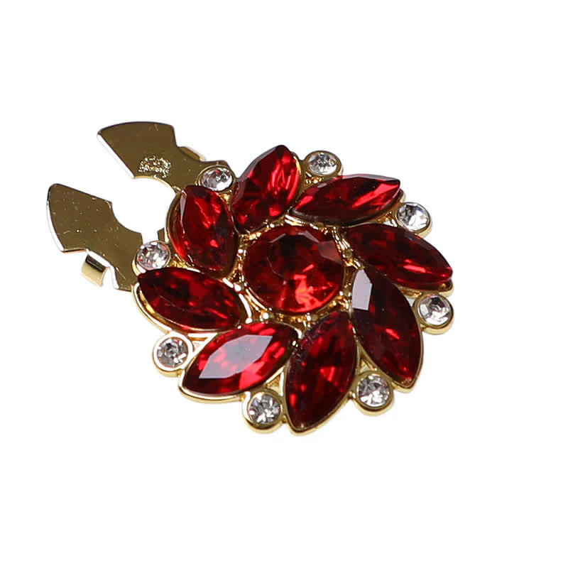 1 Pair Crystal Flower Rhinestone Snap-On Shirt Button Covers - Image 9