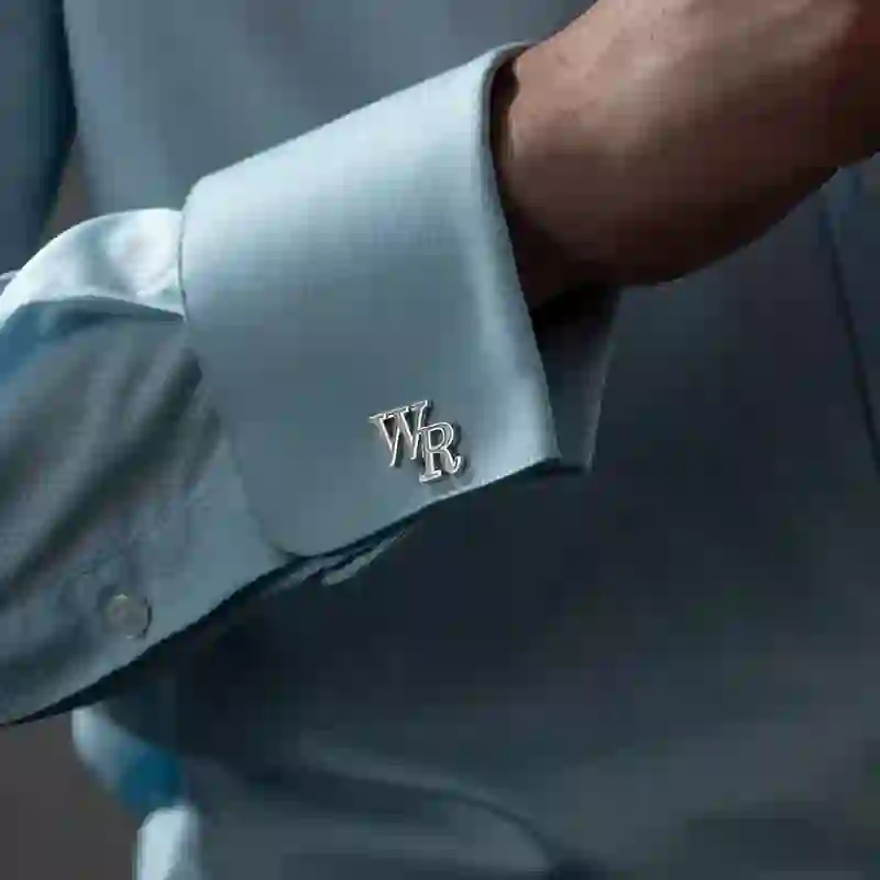 1 Pair Custom Letter Button Covers Set Suit Cufflinks - Image 5