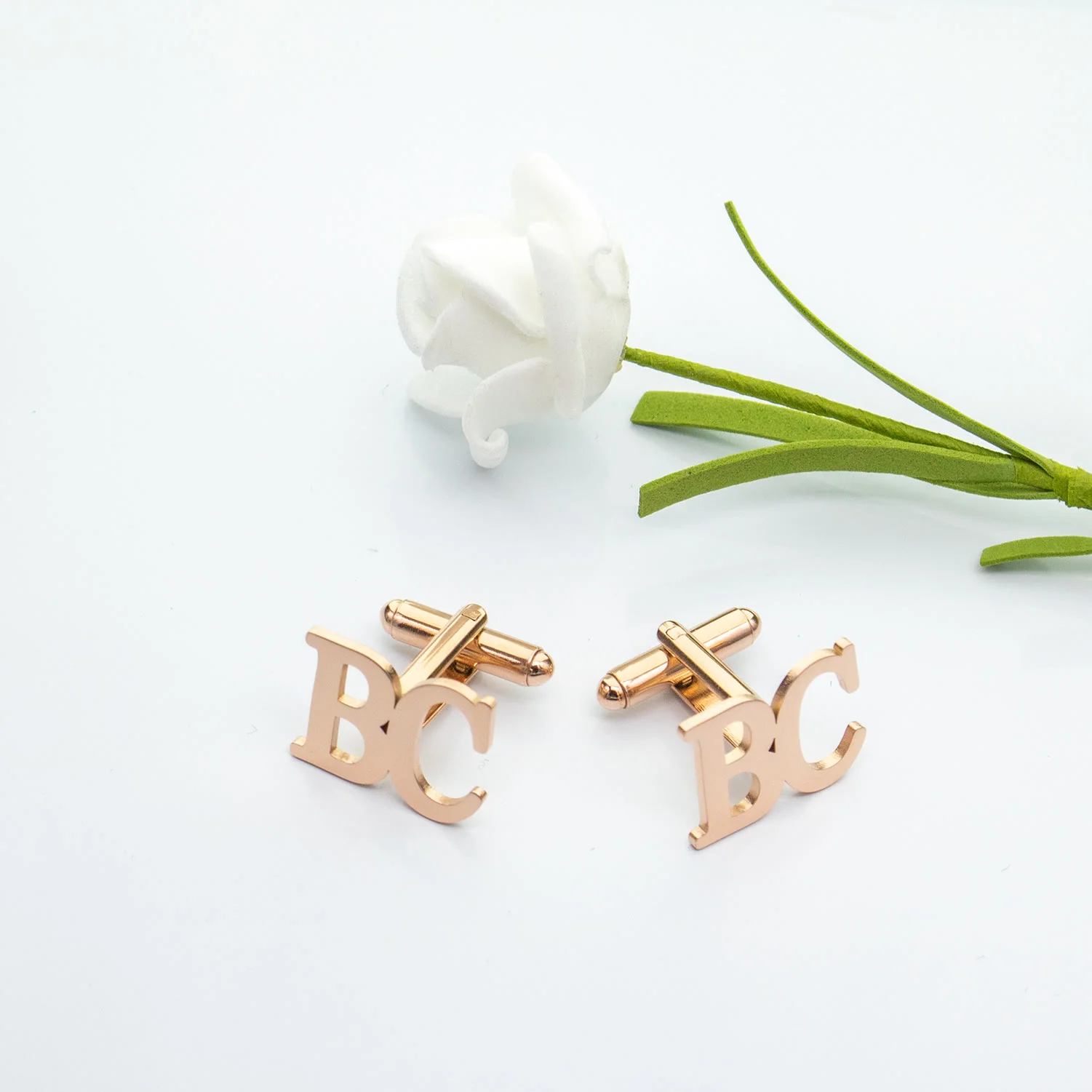 1 Pair Custom Letter Button Covers Set Suit Cufflinks - Image 6