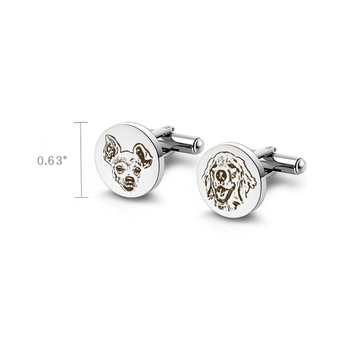 1 Pair Custom Pet Portrait Button Covers Set Cufflinks - Image 10