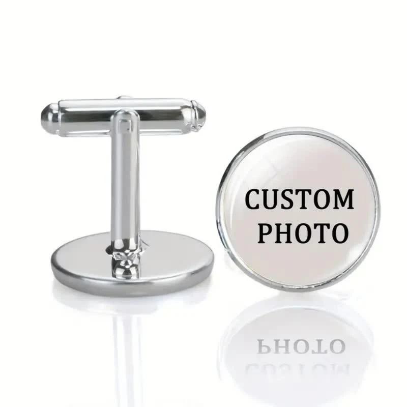 1 Pair Custom Your Photo Creative Memorial Cufflinks - Image 3