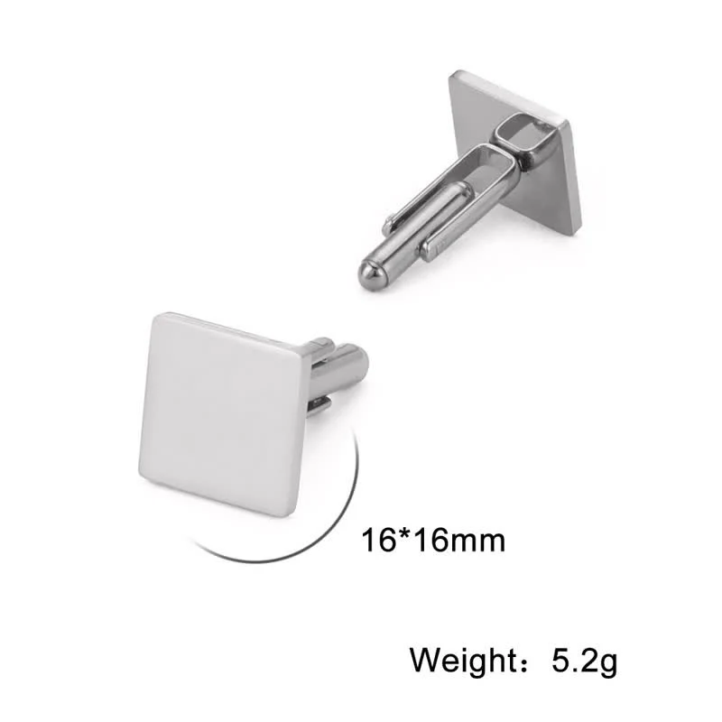 1 Pair Laser Custom Letter Square Round Heart Shape Suit Cufflinks - Image 13