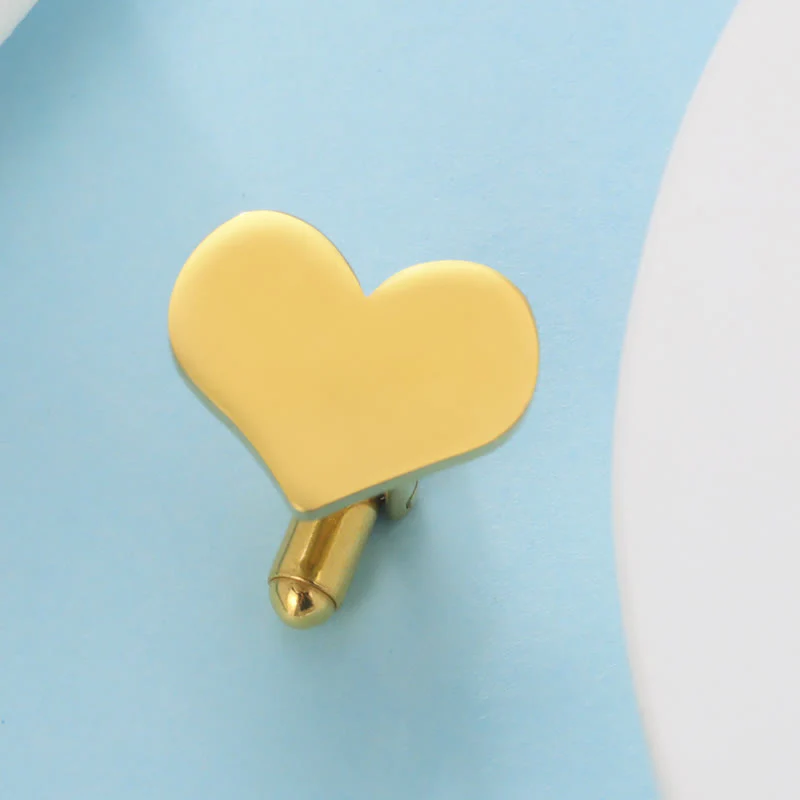 1 Pair Laser Custom Letter Square Round Heart Shape Suit Cufflinks - Image 2