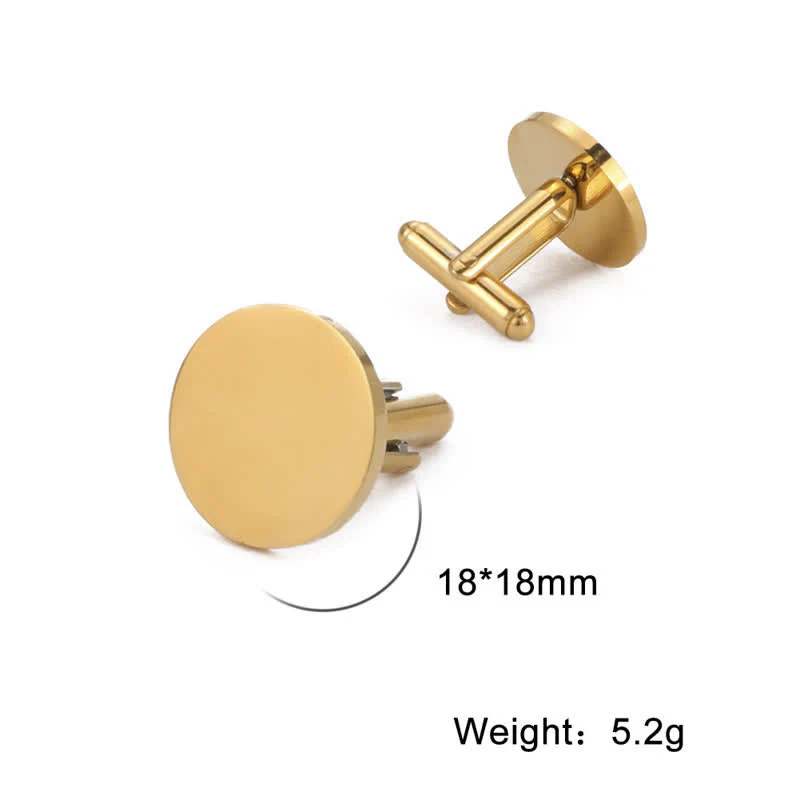 1 Pair Laser Custom Letter Square Round Heart Shape Suit Cufflinks - Image 8