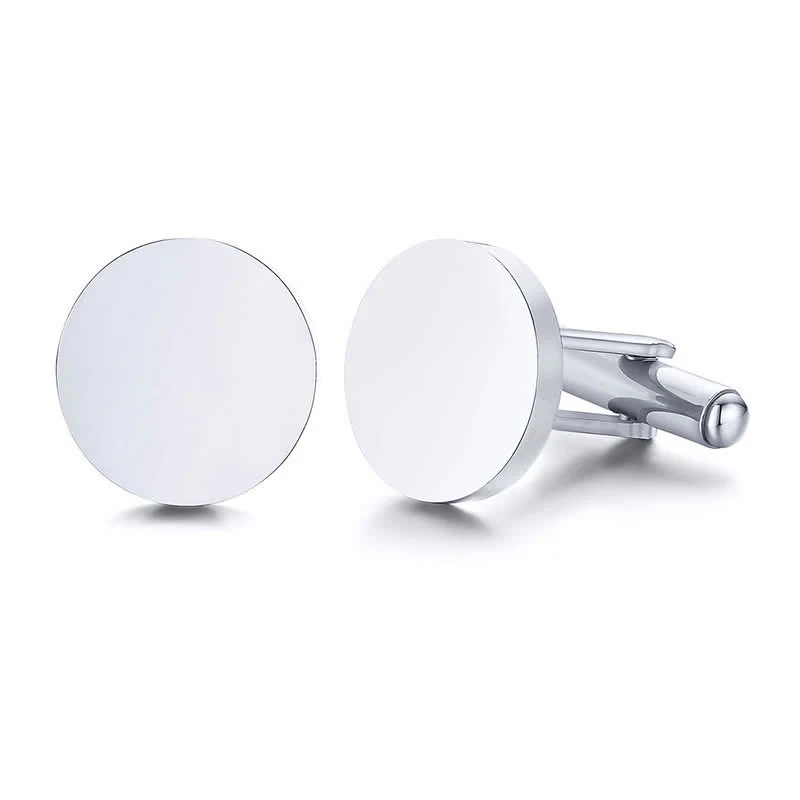 1 Pair Laser Engraved Custom Round Shape Suit Cufflinks - Image 11