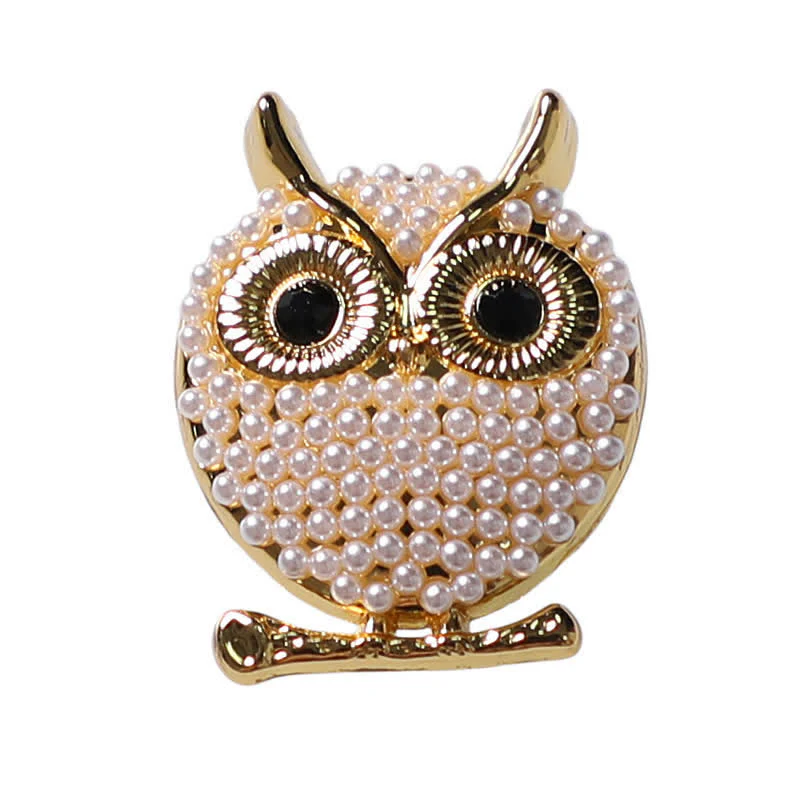 1 Pair Mini Pearls Owl Snap-On Shirt Button Covers - Image 6