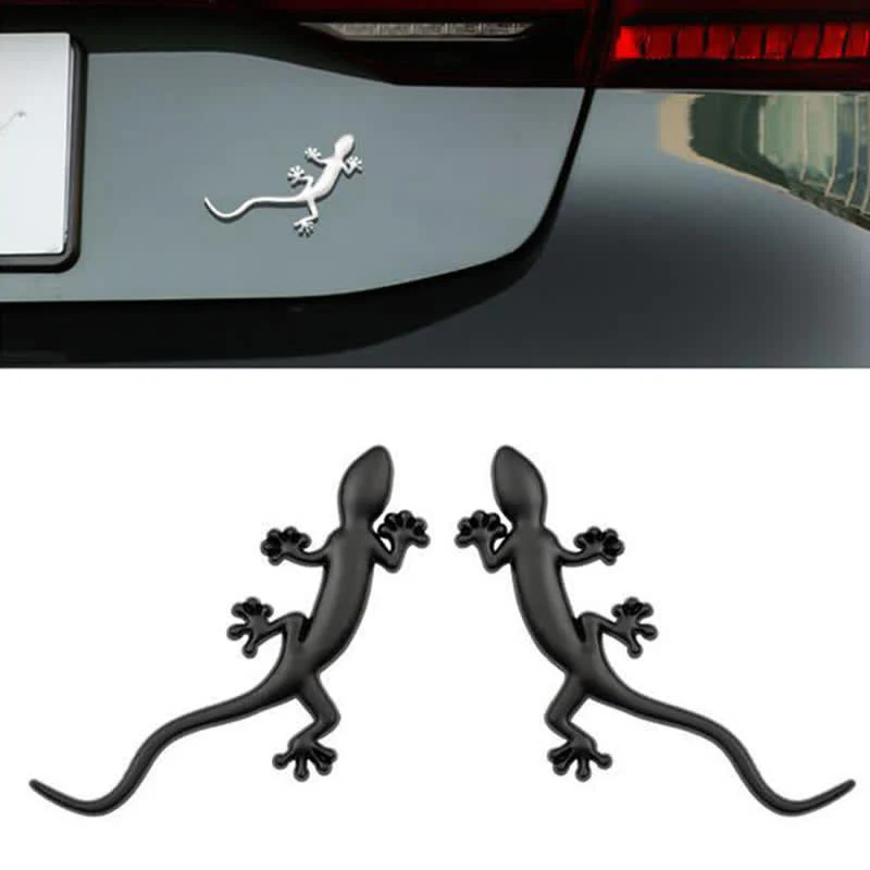 1 Pair Of  Gecko Animal Metal Sticker Car Badge