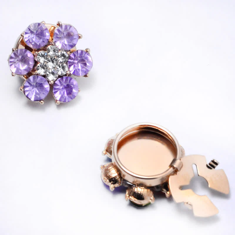 1 Pair Shiny Pearl Rhinestone Snap-On Button Covers - Image 10