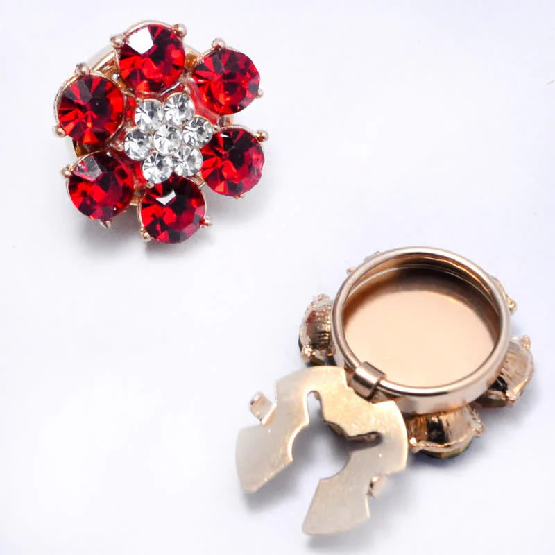 1 Pair Shiny Pearl Rhinestone Snap-On Button Covers - Image 12