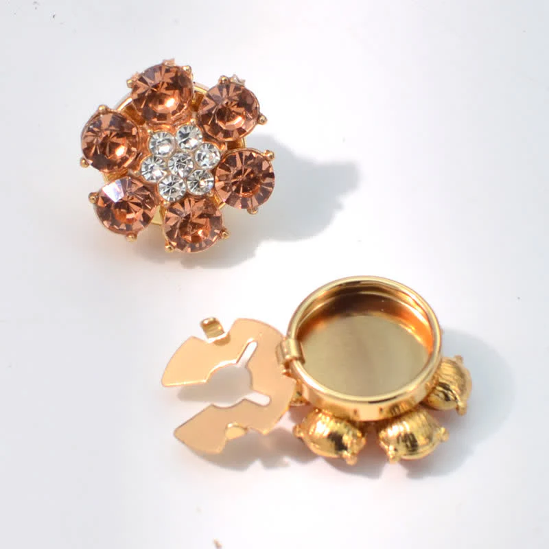 1 Pair Shiny Pearl Rhinestone Snap-On Button Covers - Image 8