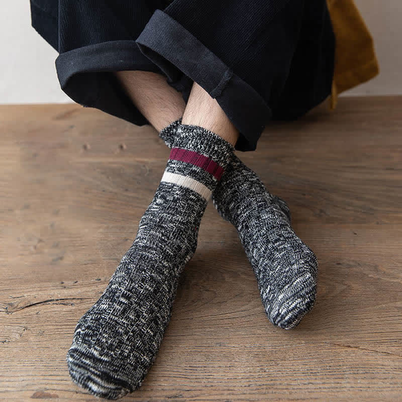 10 Pairs of Snowflake Print Striped Crew Socks - Image 11