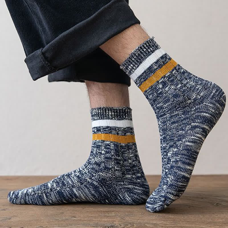 10 Pairs of Snowflake Print Striped Crew Socks - Image 12
