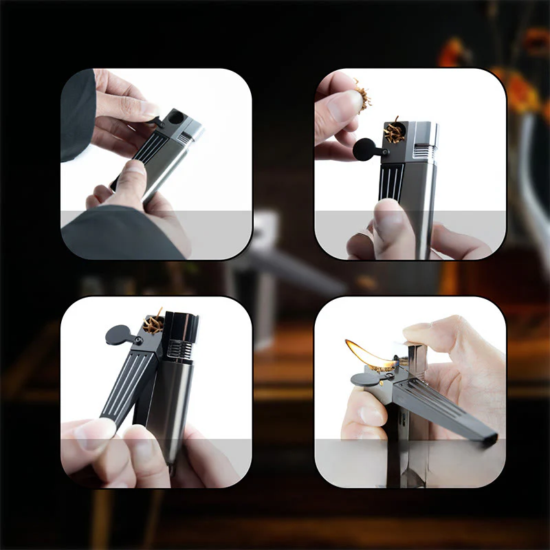 2-in-1 Creative Folding Pipe Butane Lighter - Image 5