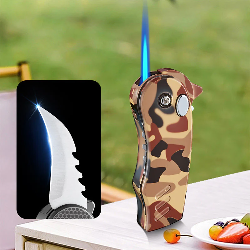 2-in-1 EDC-Tool Folding Knife Alloy Butane Lighter - Image 10