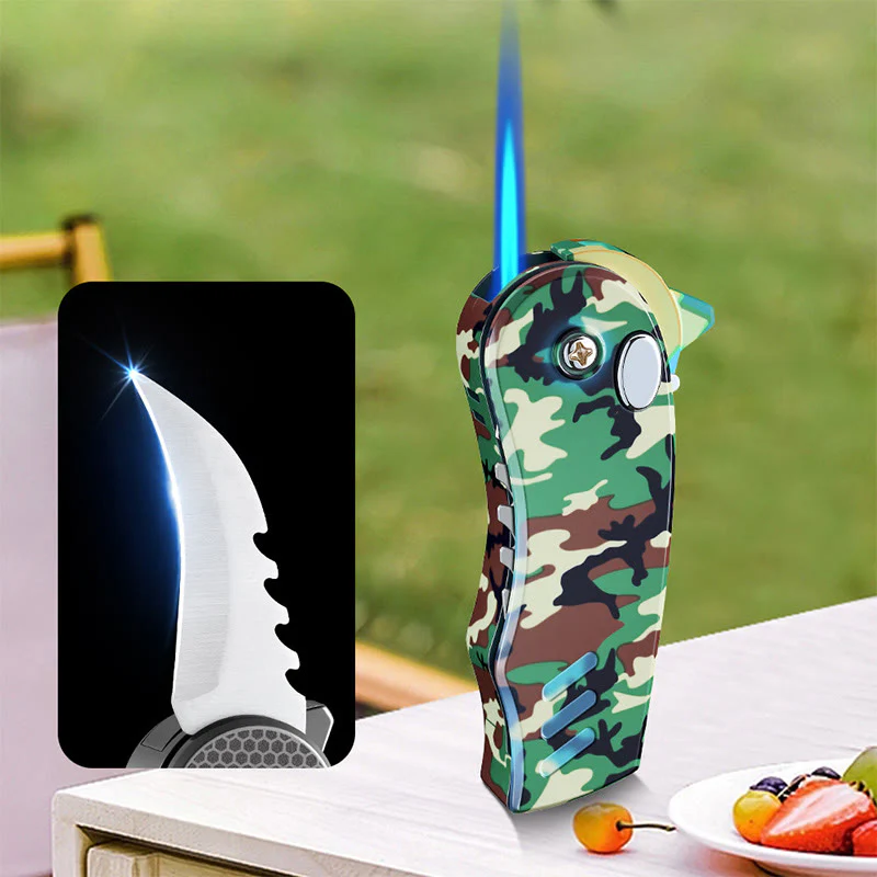 2-in-1 EDC-Tool Folding Knife Alloy Butane Lighter - Image 8