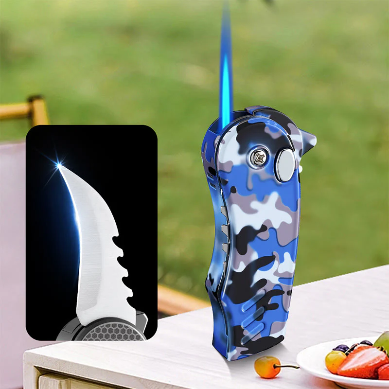 2-in-1 EDC-Tool Folding Knife Alloy Butane Lighter - Image 9
