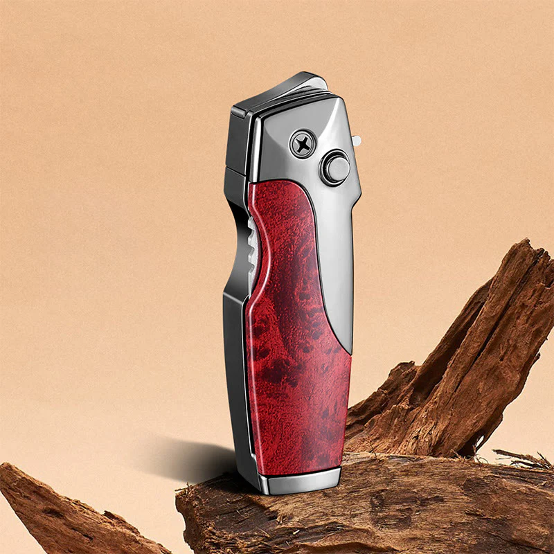 2-in-1 Multifunctional Folding Knife Straight Jet Lighter