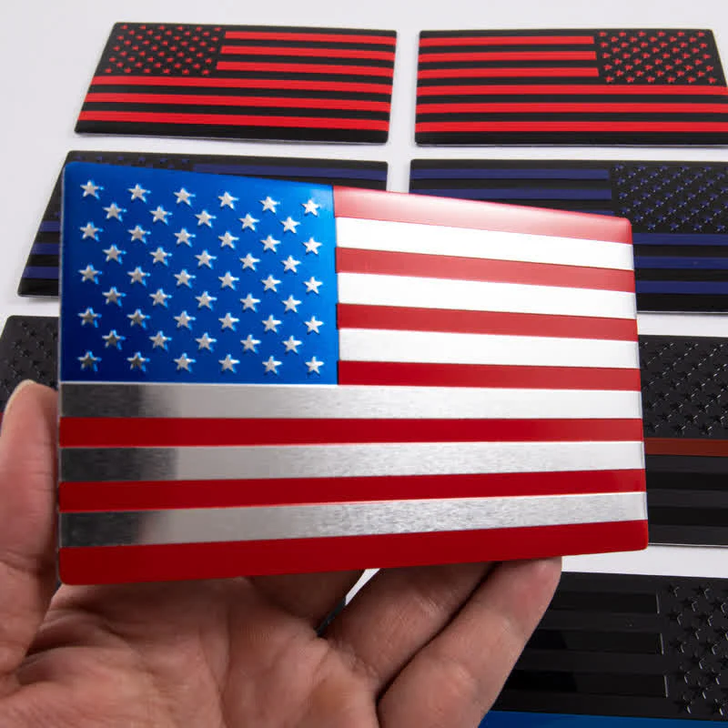 2Pcs American Flag Metal Sticker Car Badge - Image 3