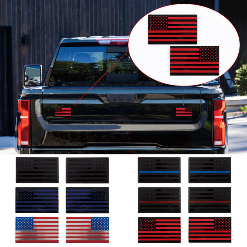 2Pcs American Flag Metal Sticker Car Badge - Image 4