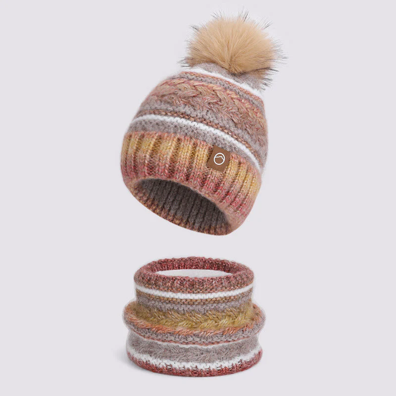 2Pcs Colorful Winter Keep Warm Neck Gaiter Knitted Hat - Image 4