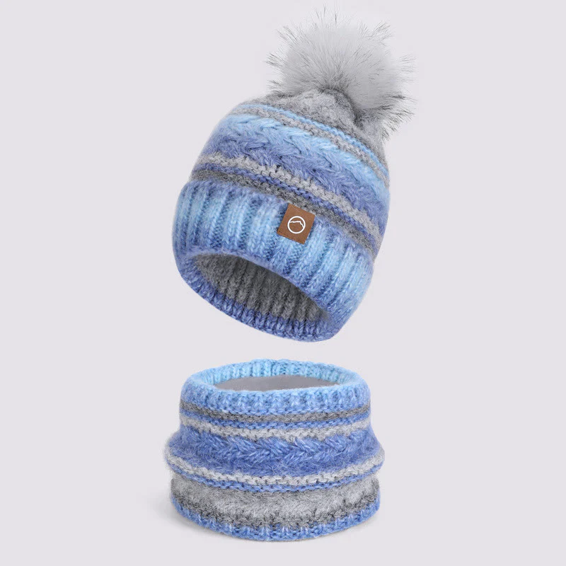 2Pcs Colorful Winter Keep Warm Neck Gaiter Knitted Hat - Image 7