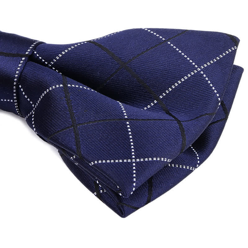 2Pcs Men's British Style Plaid Pattern Bow Tie Set - Image 3