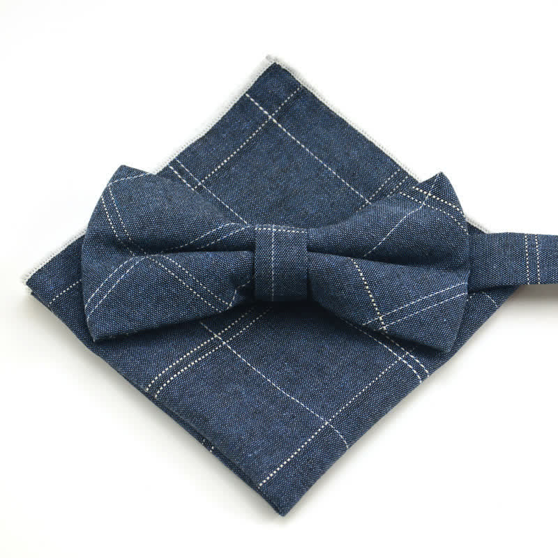 2Pcs Men's Classic Plaid Bow Tie Set - Image 3