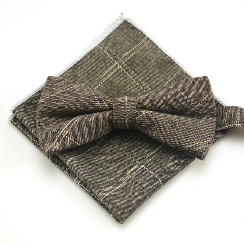 2Pcs Men's Classic Plaid Bow Tie Set - Image 5