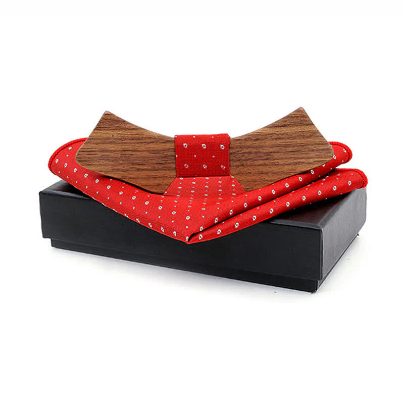 2Pcs Men's Collar-shaped Wooden Bow Tie Set - Image 10