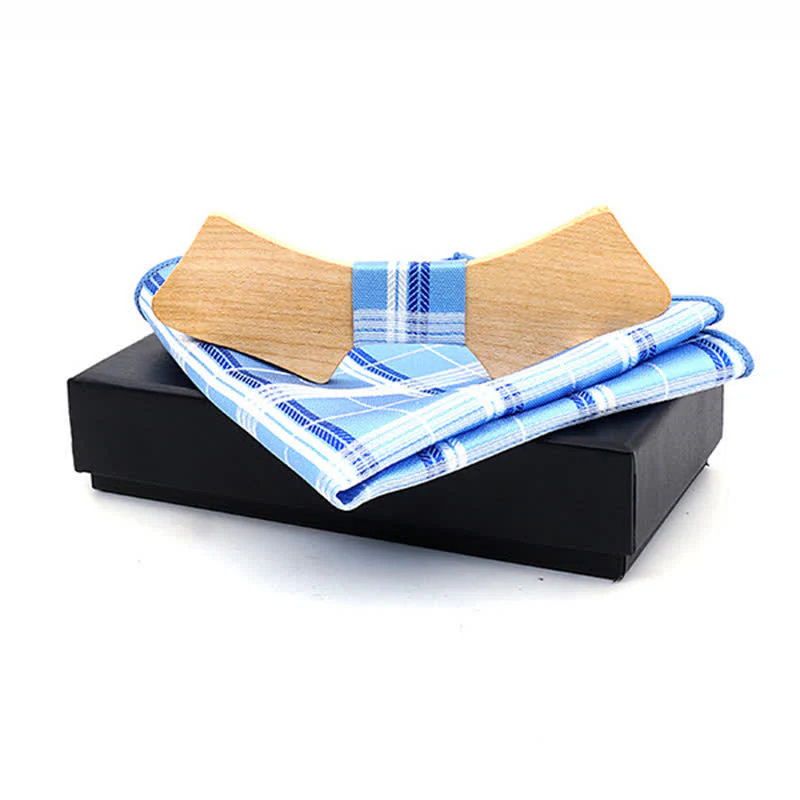 2Pcs Men's Collar-shaped Wooden Bow Tie Set - Image 13