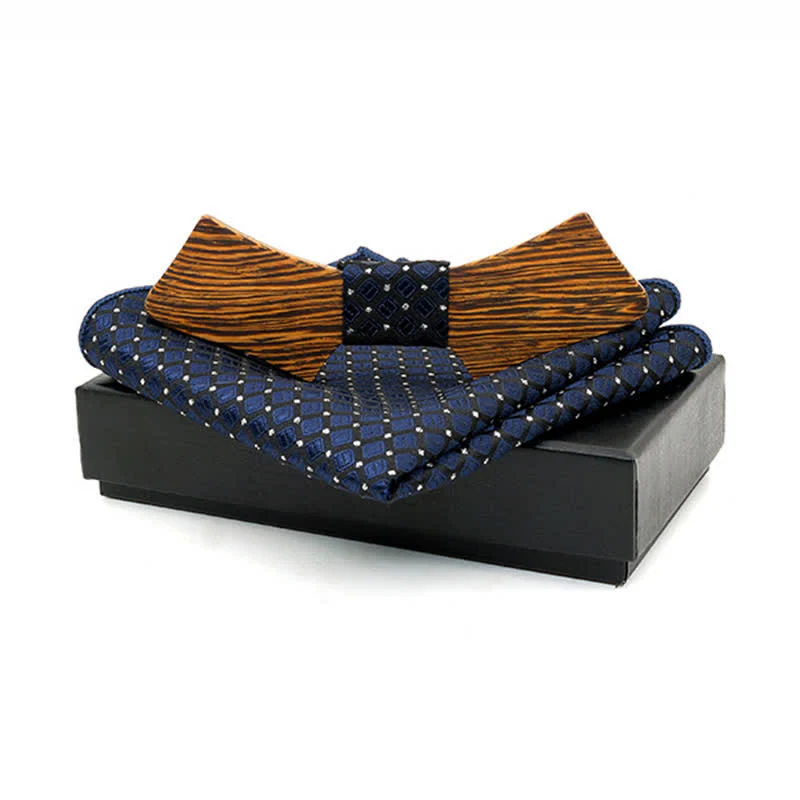 2Pcs Men's Collar-shaped Wooden Bow Tie Set - Image 16