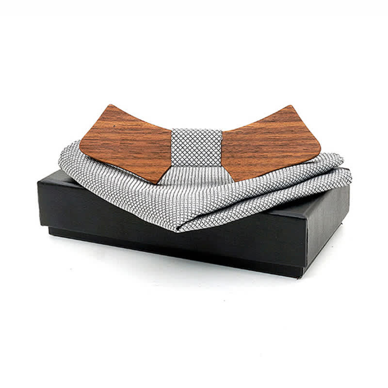 2Pcs Men's Collar-shaped Wooden Bow Tie Set - Image 9