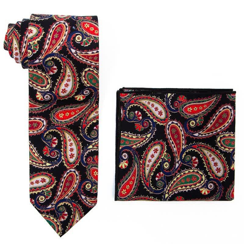 2Pcs Men's Exotic Paisley Necktie Set - Image 2