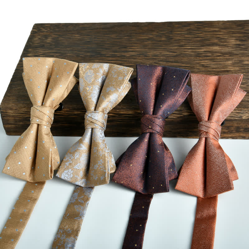 2Pcs Men's Flower Dots Formal Wedding Bow Tie Set - Image 3