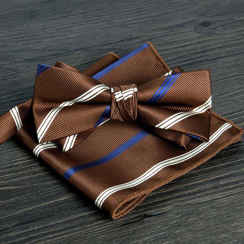 2Pcs Men's Flower Dots Formal Wedding Bow Tie Set - Image 8