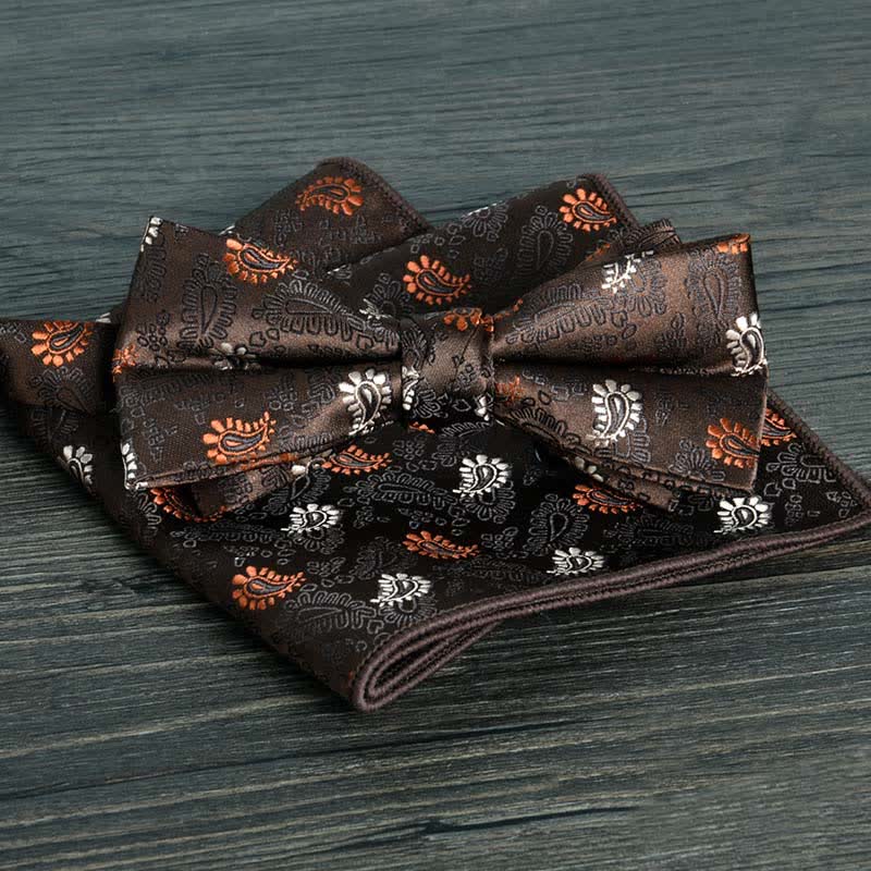 2Pcs Men's Flower Dots Formal Wedding Bow Tie Set - Image 9