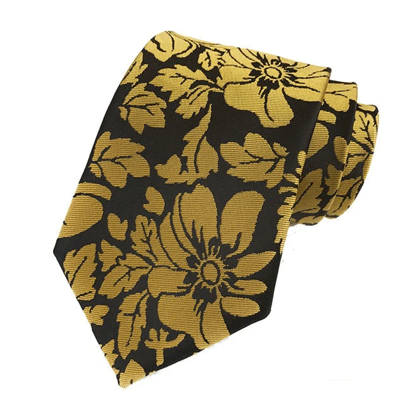 2Pcs Men's Garden Leaves Floral Necktie Set - Image 2