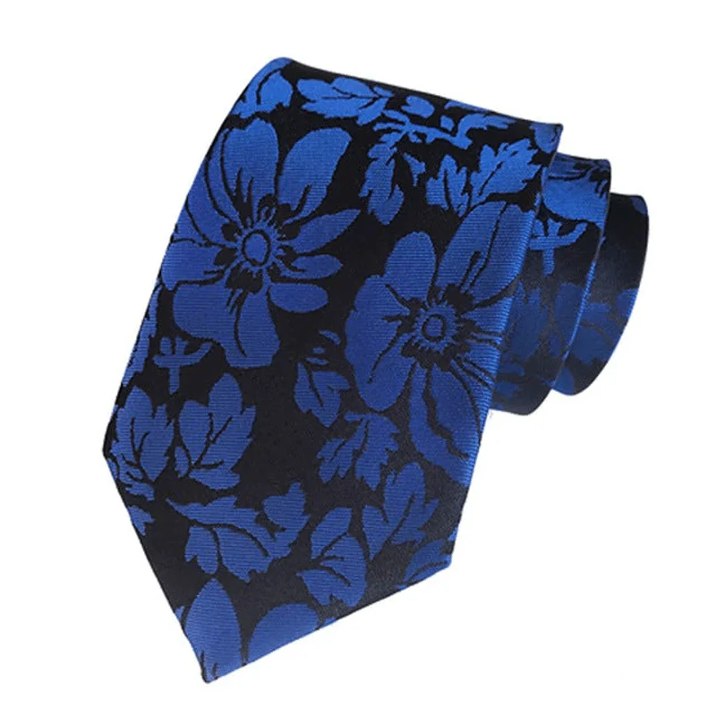 2Pcs Men's Garden Leaves Floral Necktie Set - Image 4