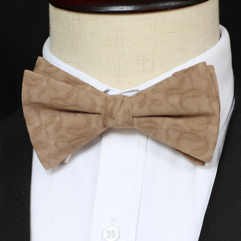 Men's Khaki Vine Grain Bow Tie - Image 11