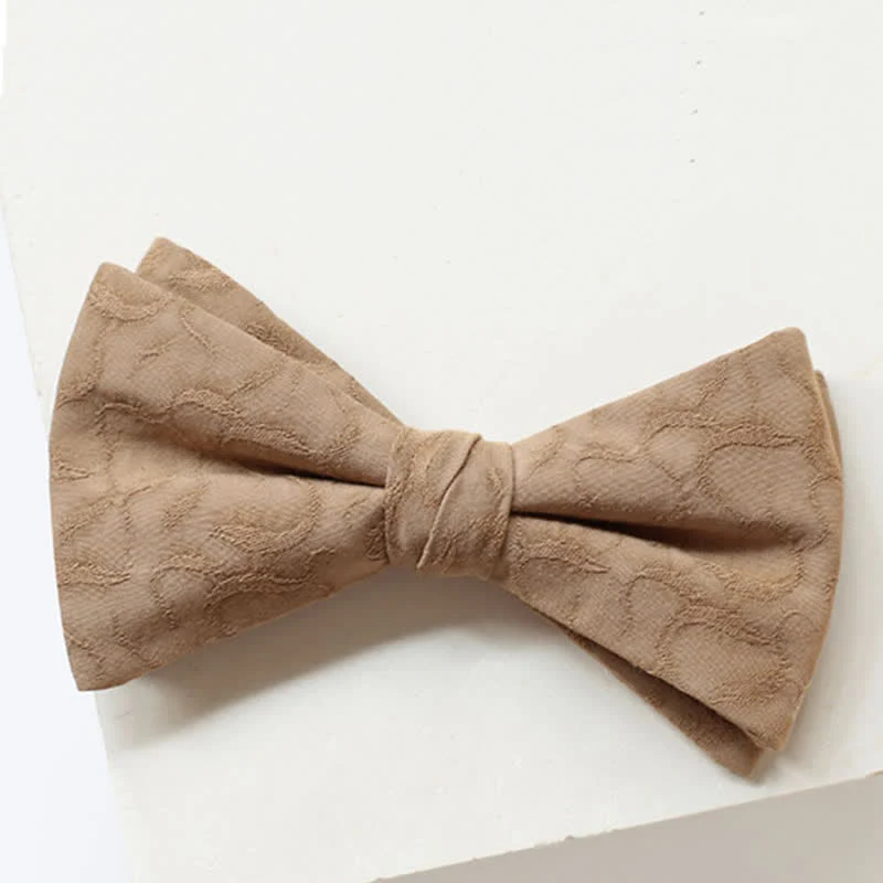 Men's Khaki Vine Grain Bow Tie - Image 12