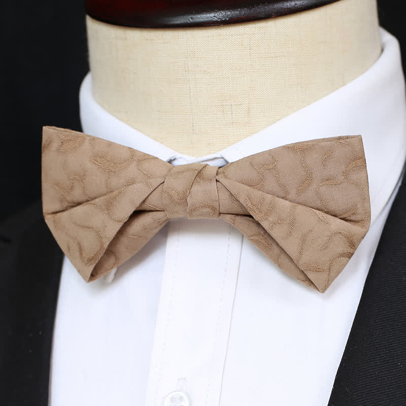 Men's Khaki Vine Grain Bow Tie - Image 5