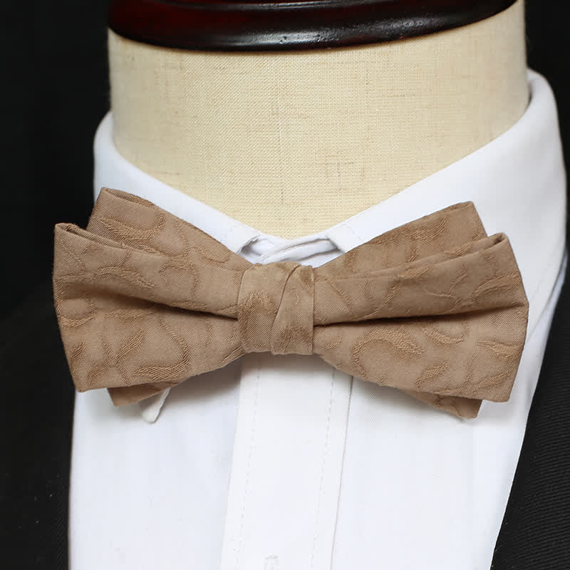 Men's Khaki Vine Grain Bow Tie - Image 7