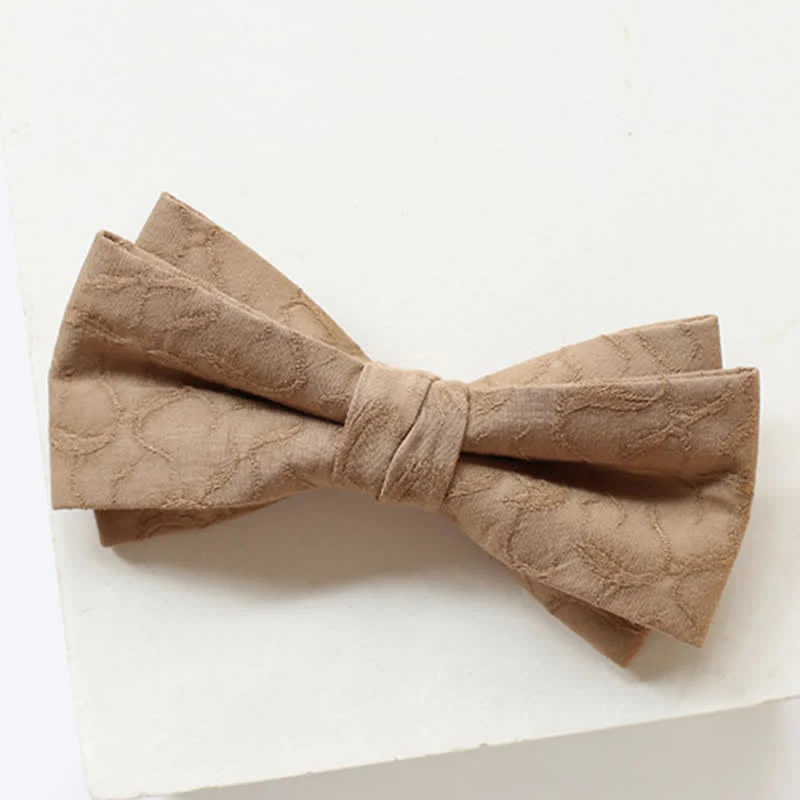 Men's Khaki Vine Grain Bow Tie - Image 8