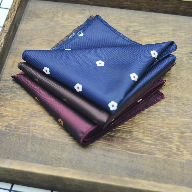 2Pcs Men's Mini Flower Printed Handkerchief Bow Tie - Image 2