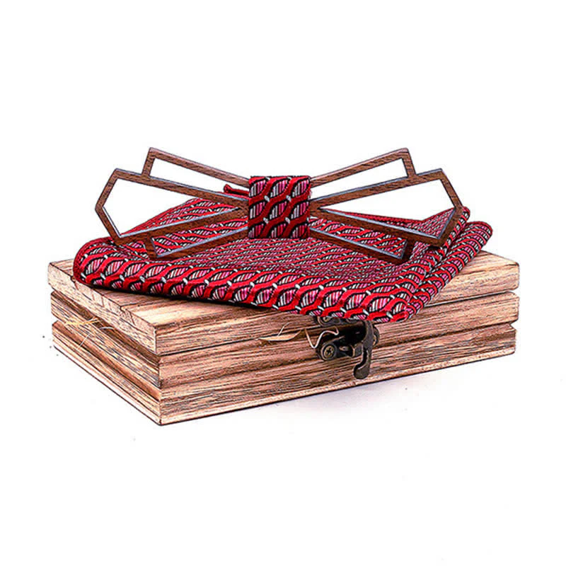 2Pcs Men's Novelty Hollow Wooden Bow Tie Set - Image 11