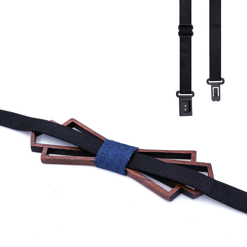 2Pcs Men's Novelty Hollow Wooden Bow Tie Set - Image 6