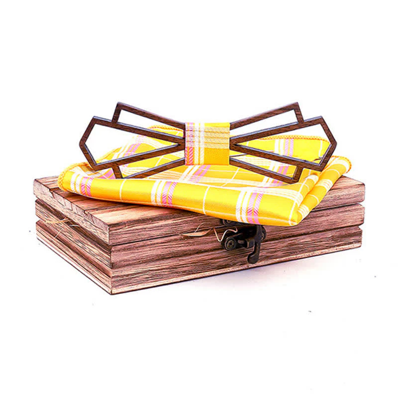2Pcs Men's Novelty Hollow Wooden Bow Tie Set - Image 7