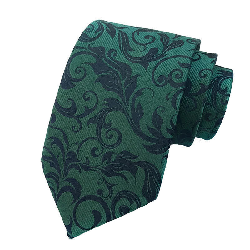 2Pcs Men's Plant Swirl Floral Necktie Set - Image 12