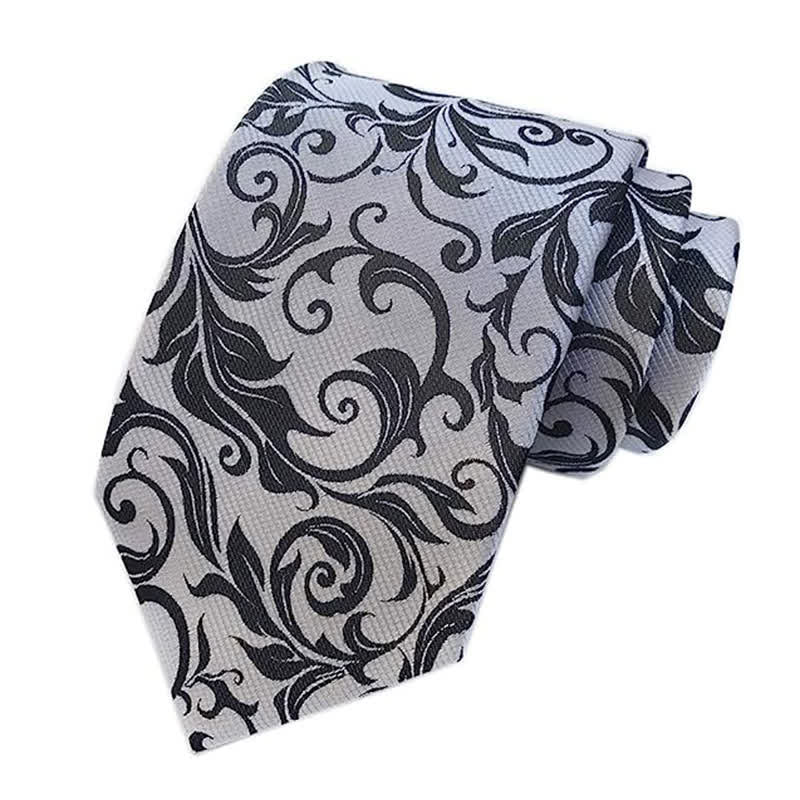 2Pcs Men's Plant Swirl Floral Necktie Set - Image 2